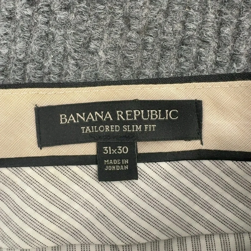Banana Republic Dress Pants Mens 31x30 Grey Wool Tailored Slim Fit Professional